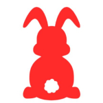 Paashaas, 2 oren omlaag - raamsticker